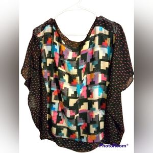 Rachel Roy Abstract Blouse Size L.  NWOT!